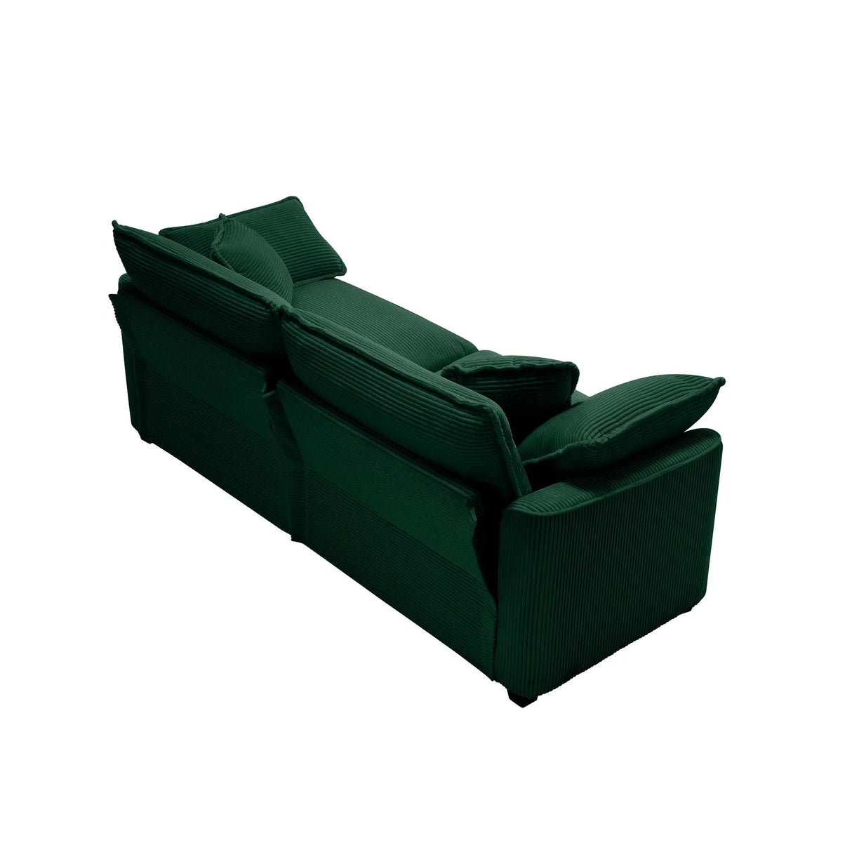 Sofa and Loveseat Set - Green Corduroy Fabric - Furniture Home Direct