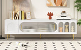 Modern TV Stand With 3 Shelves And 2 Cabinets - Furniture Home Direct