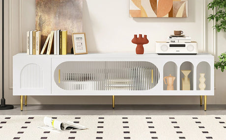 Modern TV Stand With 3 Shelves And 2 Cabinets - Furniture Home Direct