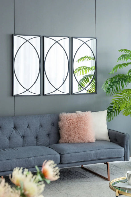 Rectangular Wall Mirrors With Frame, Home Decor For Living Room Bedroom Entryway - Black - Furniture Home Direct