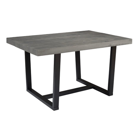 Rustic Metal And Solid Distressed Dining Table - Furniture Home Direct