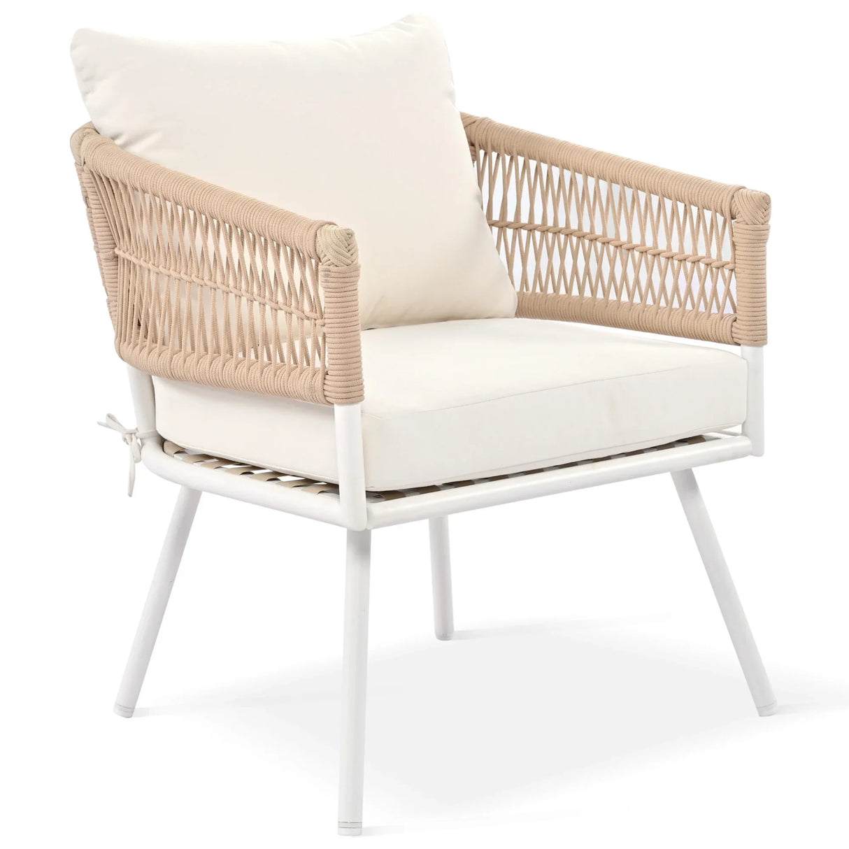4-Piece Boho Patio Set - Beige - Furniture Home Direct