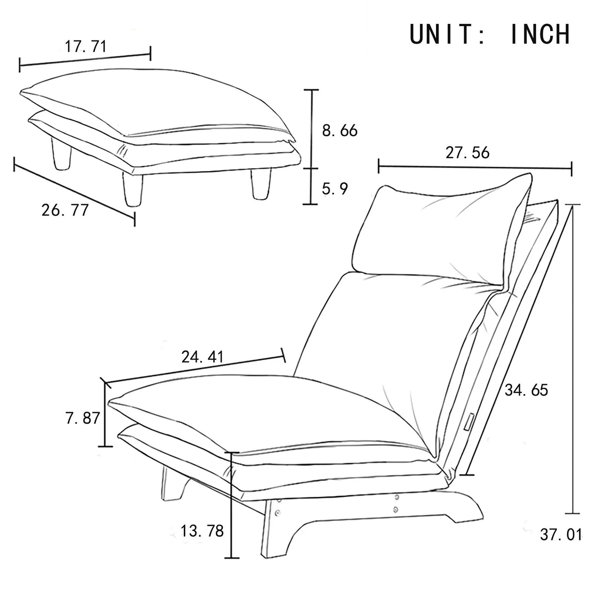 Single Lazy Sofa Chair Leisure Foldable Reclining Chair - Furniture Home Direct