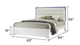 Queen Bedroom Set Contemporary LED Headboard White - Furniture Home Direct
