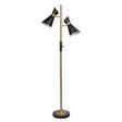 Axis - Floor Lamp With 4 Way Switch Double Spots With Base - Black / Gold - Furniture Home Direct