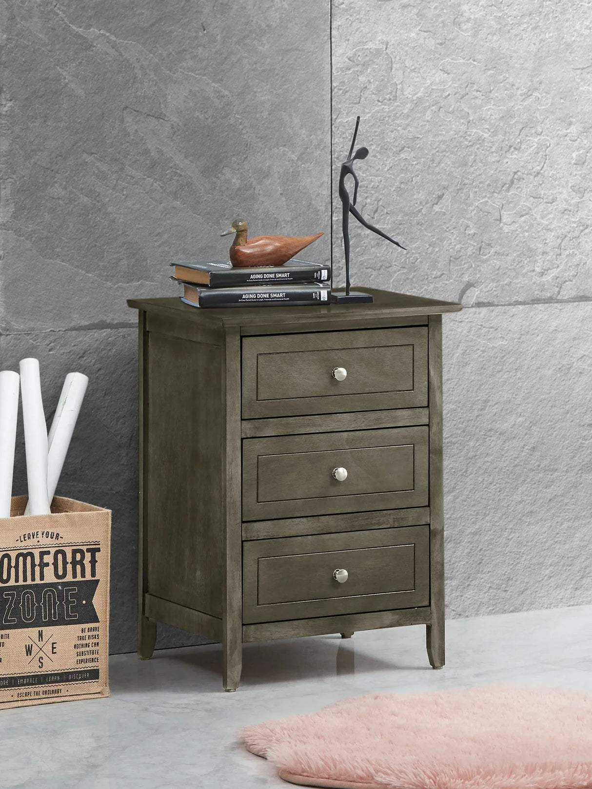Daniel - 3 Drawer Nightstand - Furniture Home Direct