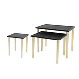 Side Tables (Set of 3) - Black / Gold - Furniture Home Direct
