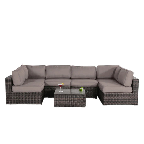 Seating Set With Cushions Handcrafted Wicker Design - Furniture Home Direct