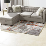 Quarry - 5.25' X 6.5' Abstract Area Rug - Gray / Orange - Furniture Home Direct