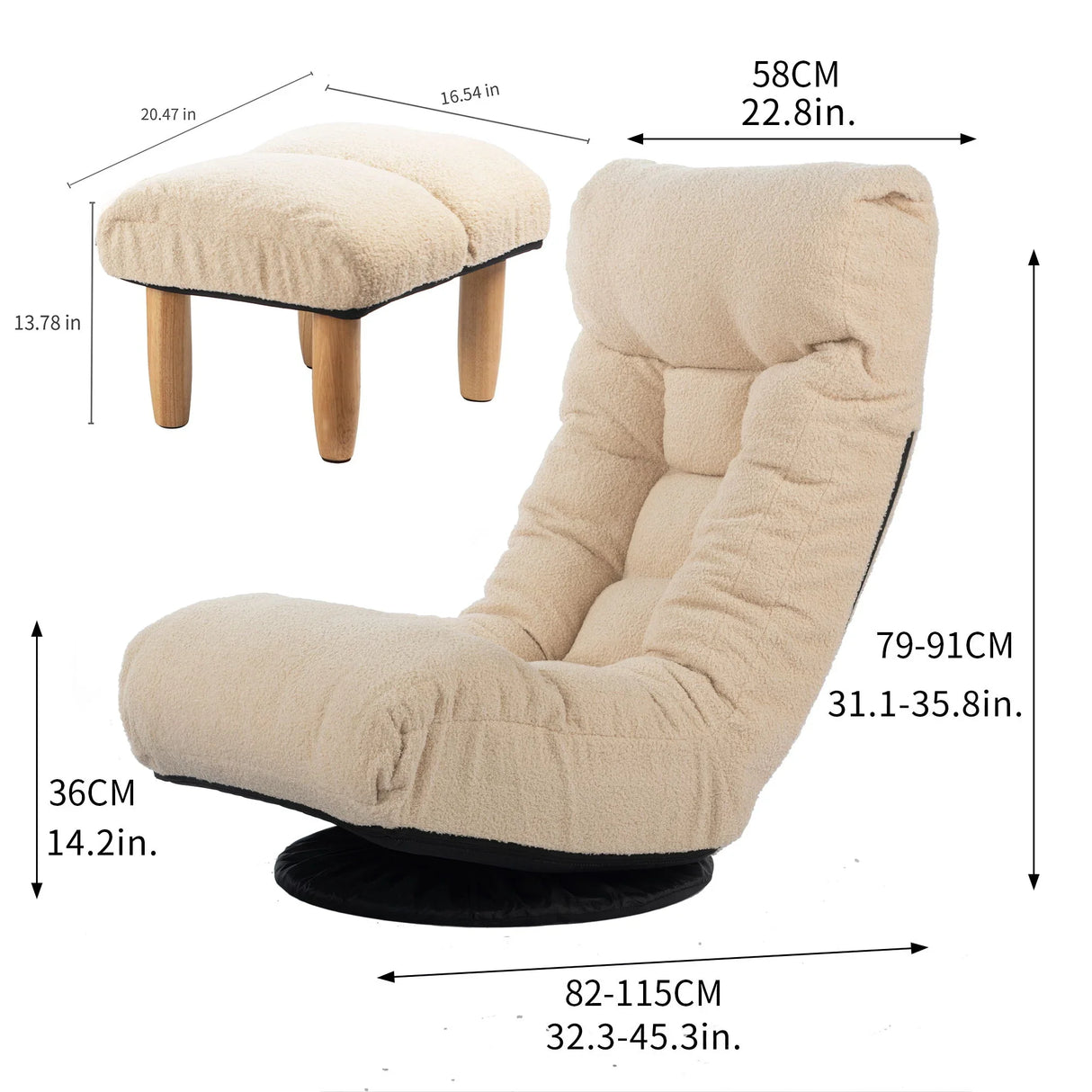 Adjustable Japanese Reclining Floor Chair Sofa With Metal Frame For Living Room - Furniture Home Direct
