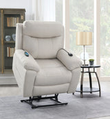Chriki - Polished Microfiber Power Motion Recliner With Lift Heating Massage Chair - Furniture Home Direct