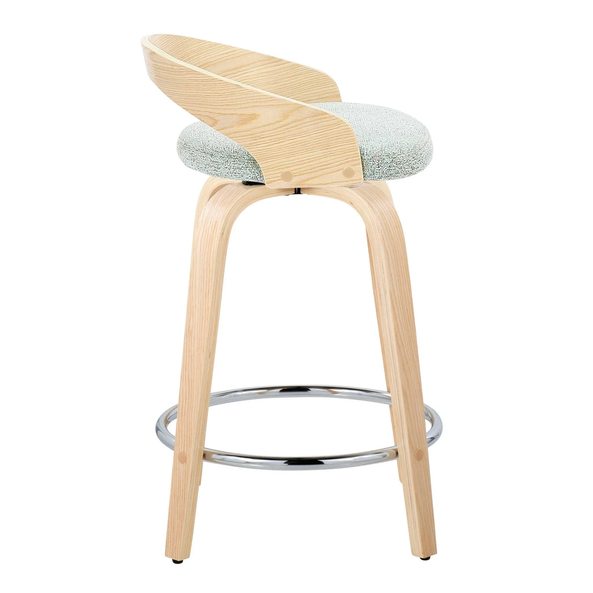 Grotto - Contemporary Fixed Height Counter Stool & Swivel, Round Footrest (Set of 2) - Furniture Home Direct