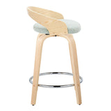 Grotto - Contemporary Fixed Height Counter Stool & Swivel, Round Footrest (Set of 2) - Furniture Home Direct