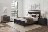 3 Drawer Nightstand With USB - Black - Furniture Home Direct