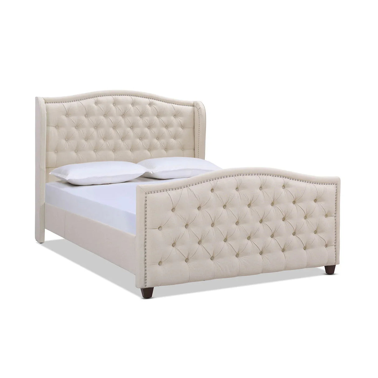 Marcella - Upholstered Shelter Headboard Bed Set - Furniture Home Direct