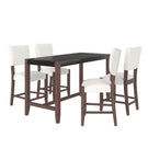 5 Piece Counter Height Dining Set, Bar Table With 4 Upholstered Chairs - Furniture Home Direct