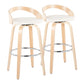 Grotto - Contemporary Fixed-Height Barstool With Swivel With Round Footrest (Set of 2) - Furniture Home Direct