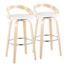 Grotto - Contemporary Fixed-Height Barstool With Swivel With Round Footrest (Set of 2) - Furniture Home Direct