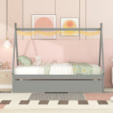 Tent Floor Bed, Teepee Bed, With Trundle - Furniture Home Direct