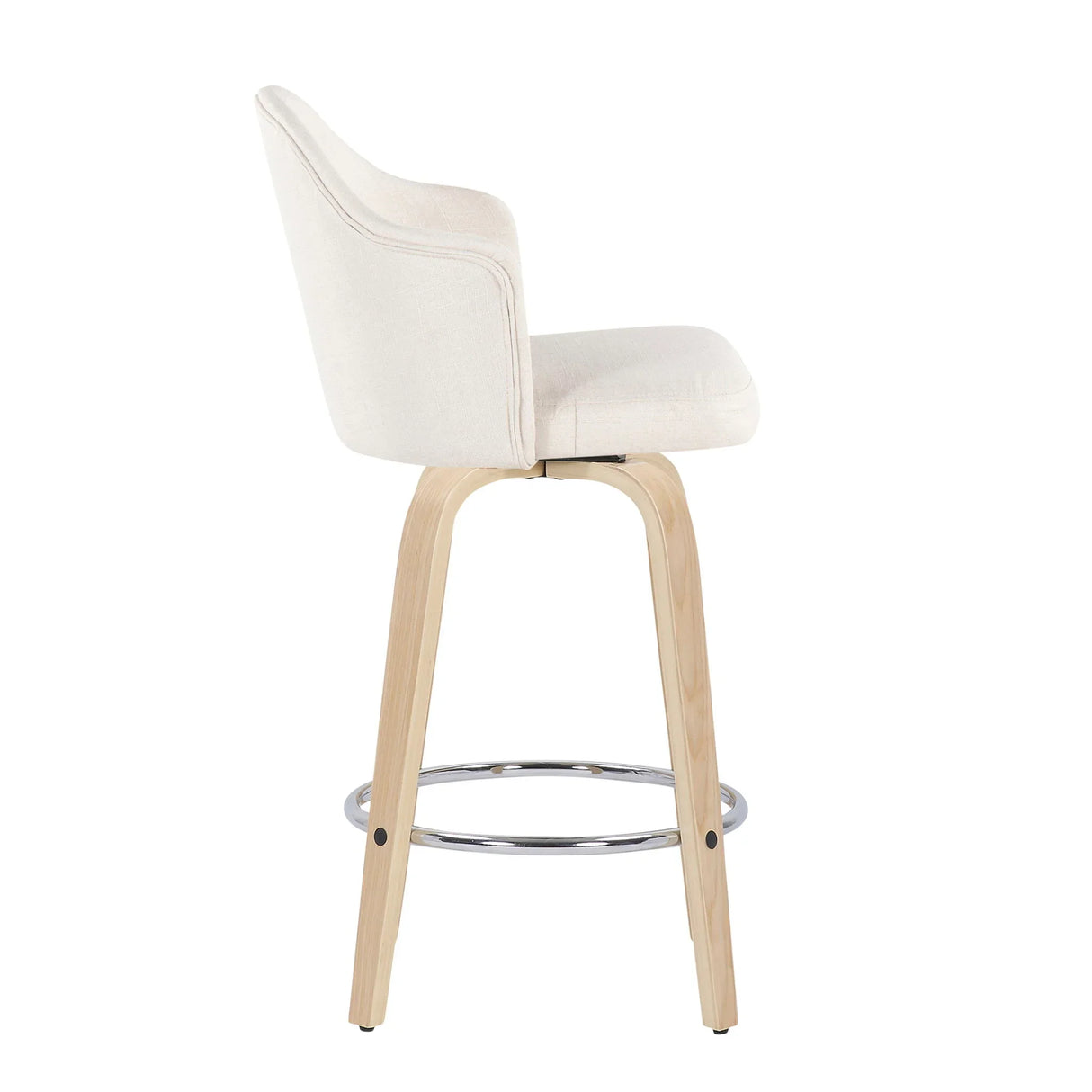 Ahoy - Mid Century Modern Fixed Height Counter Stool With Round Footrest (Set of 2) - Furniture Home Direct