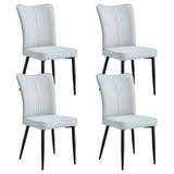 Dining Chairs Upholstered PU Cushions Modern Light Gray - Furniture Home Direct