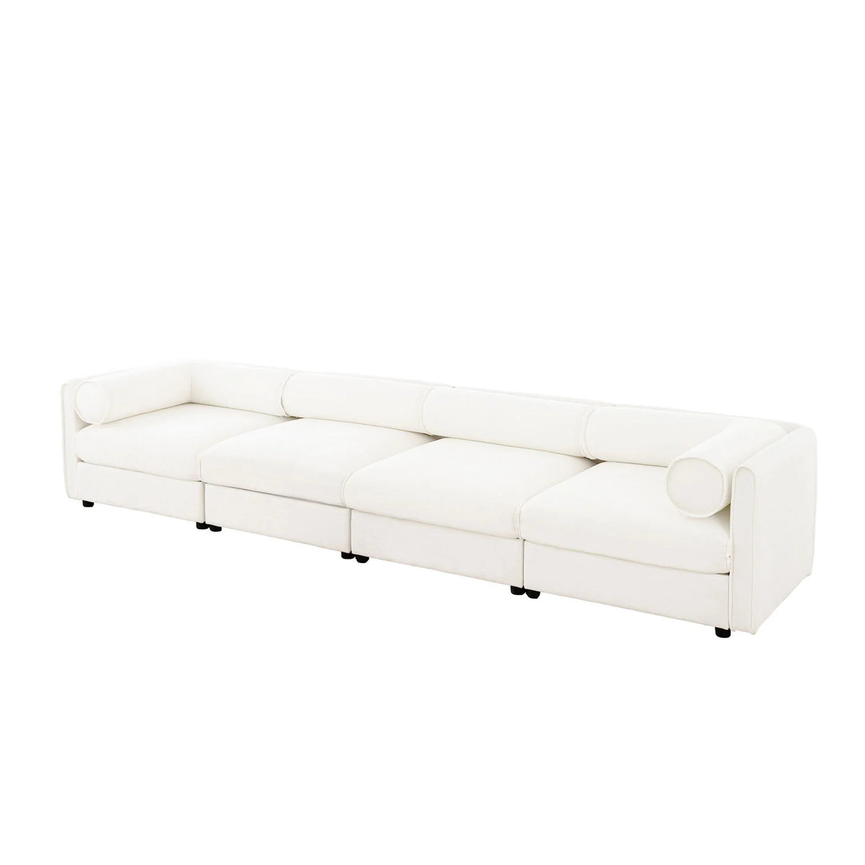 Stylish Chenille Sofa With Storage Seat And Cylindrical Backrest - Furniture Home Direct