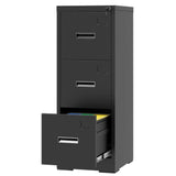 Modern Drawer Metal Vertical File Cabinet With Lock And Card Slot For Office - Furniture Home Direct