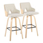 Stella - Contemporary Fixed Height Barstool With Swivel Square Footrest (Set of 2) - Furniture Home Direct