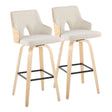 Stella - Contemporary Fixed Height Barstool With Swivel Square Footrest (Set of 2) - Furniture Home Direct