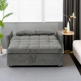 Sleeper Loveseat with Reclining Backrest - Grey - Furniture Home Direct