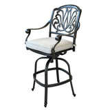 Round 41.97" Long Bar Height Dining Set With Cushions - Furniture Home Direct