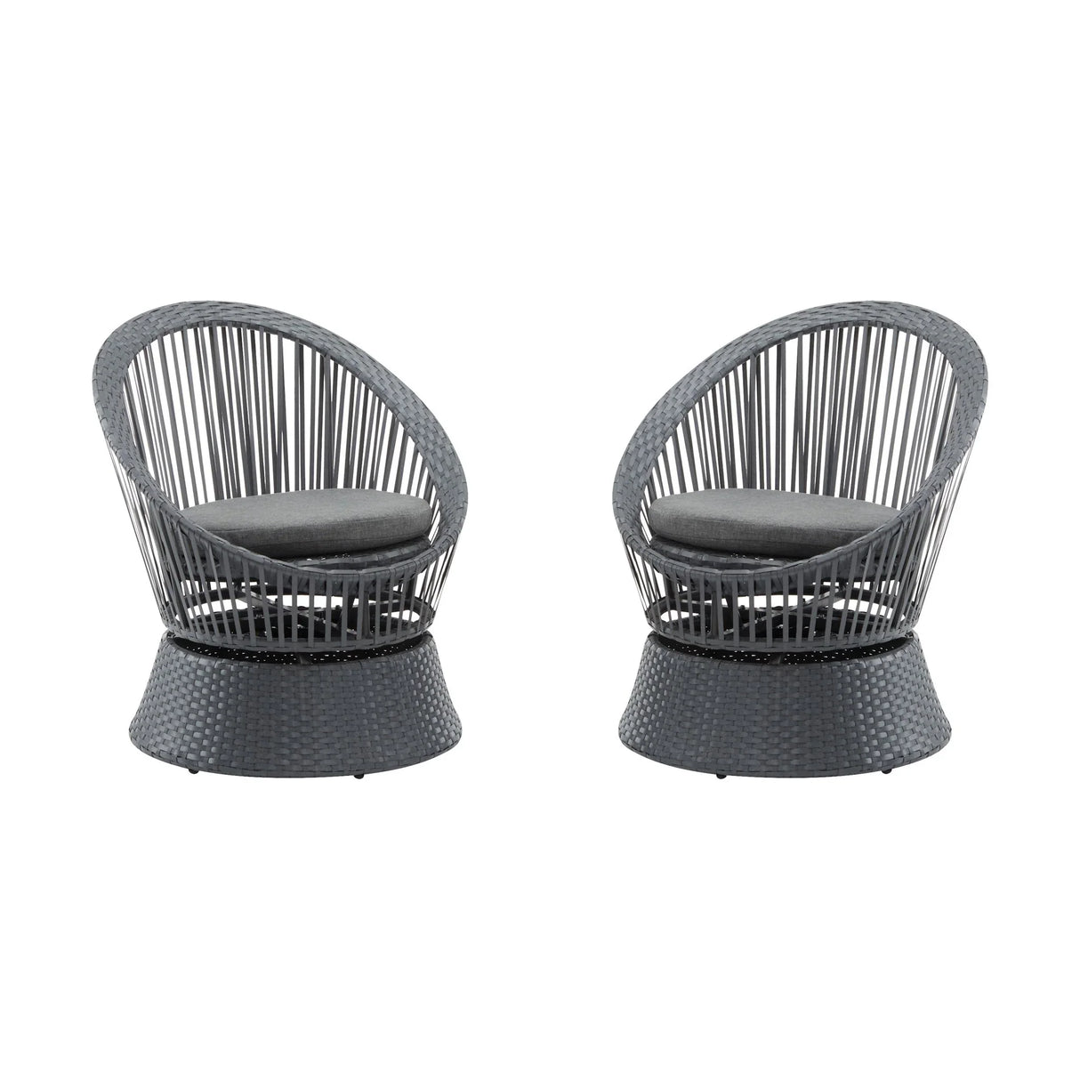 Modern Swivel Wicker Lounge Chair With Round Design