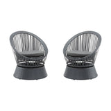 Modern Swivel Wicker Lounge Chair With Round Design