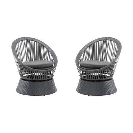 Modern Swivel Wicker Lounge Chair With Round Design