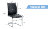 Dining Chair Set Modern Chrome Base PU Leather Black - Furniture Home Direct