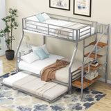 Metal Bunk Bed With Trundle And Storage Staircase - Furniture Home Direct