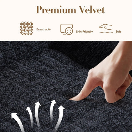 Bean Bag Chair With Armrests Oversized Comfy Beanbag Lounge Lazy Floor Sofa Accent Chair For Living Room - Black - Furniture Home Direct