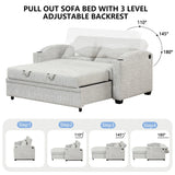 Pull Out Loveseat Sofa With Adjsutable Backrest, 2 Pillows, Cup Holders, USB Ports For Living Room - Furniture Home Direct