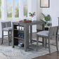 Graham - 3 Piece Small Space Counter Height Dining Table With Shelves And 2 Chairs (Set of 3) - Furniture Home Direct