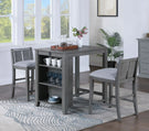 Graham - 3 Piece Small Space Counter Height Dining Table With Shelves And 2 Chairs (Set of 3) - Furniture Home Direct