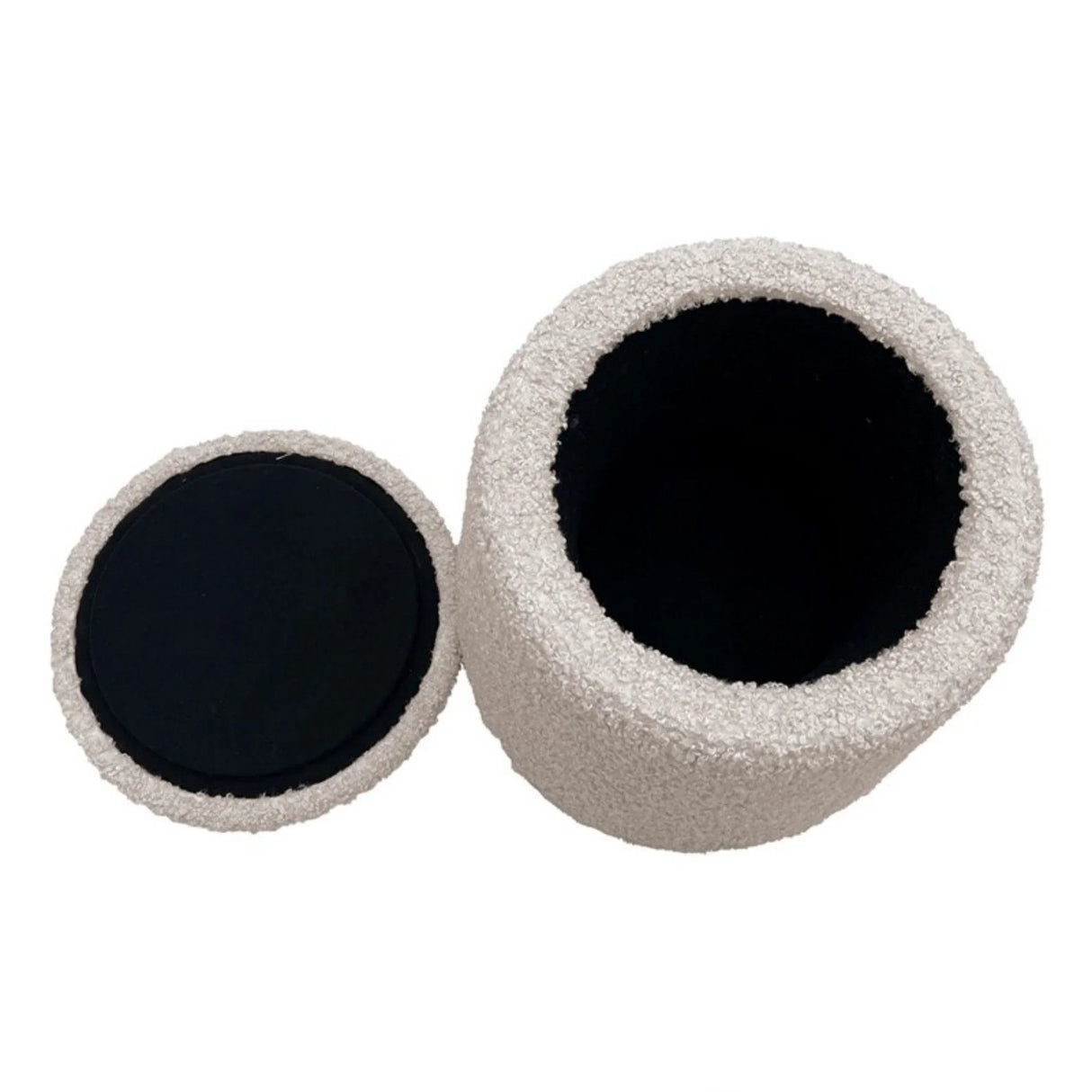 Elegant Round Storage Ottoman Upholstered - Furniture Home Direct