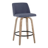 Toriano - Contemporary Fixed-Height Counter Stool & Swivel With Round Footrest (Set of 2) - Furniture Home Direct