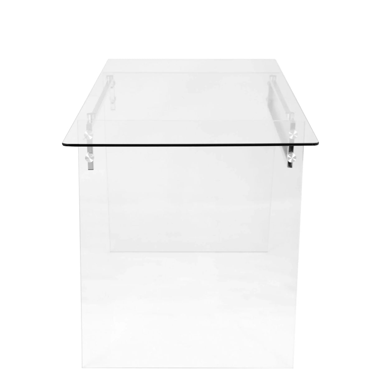 Glacier - Contemporary Desk - Clear / Chrome - Furniture Home Direct