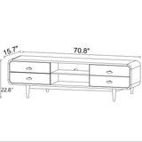 Alexa - Mid-Century Modern Style TV Stand - Dark Brown / Wood - Furniture Home Direct