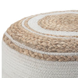 Serena - Handcrafted Round Braided Pouf - Furniture Home Direct