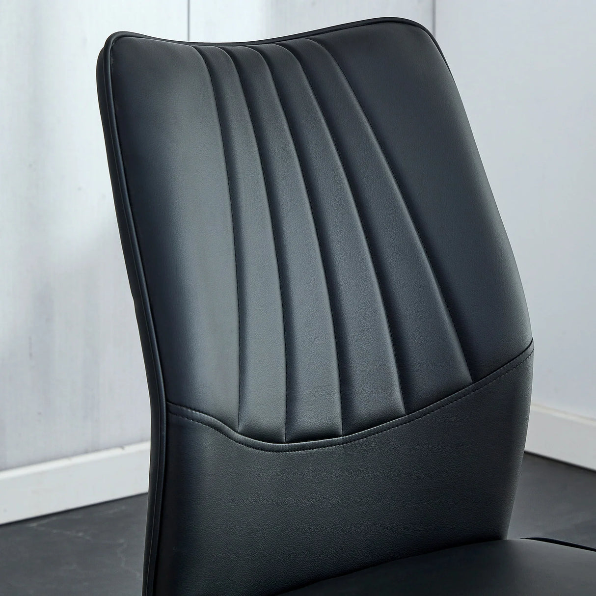 Dining Chairs with PU Upholstery and Metal Legs Black - Furniture Home Direct