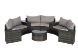 11 Piece Patio Set With Tempered Glass Round Coffee Table - Furniture Home Direct