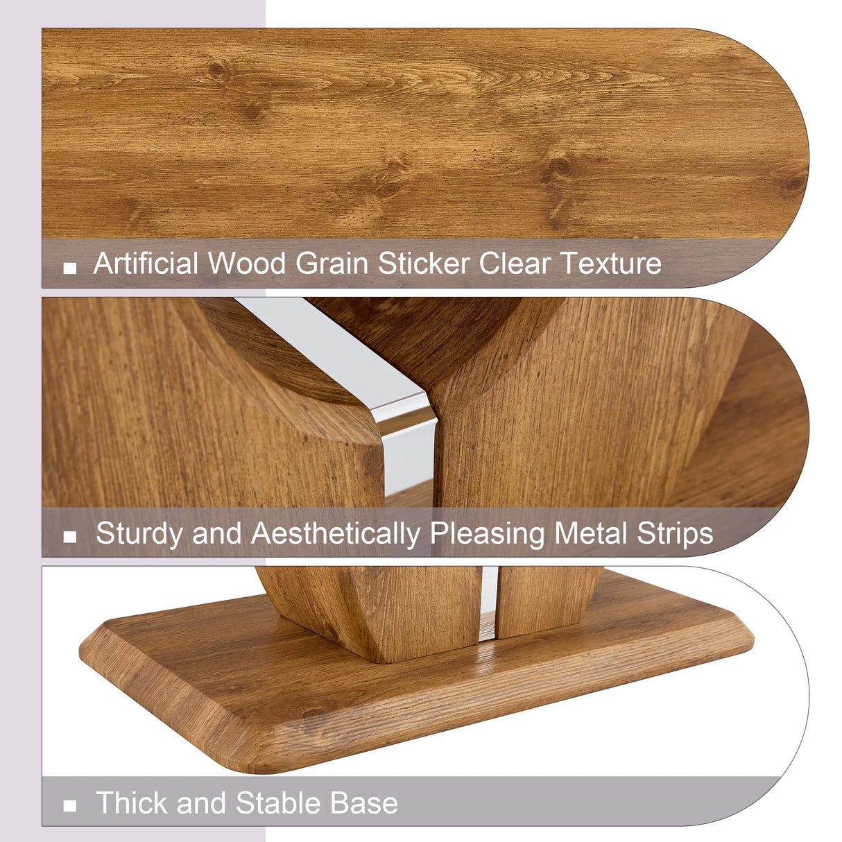 Coffee Table Set With Circular Arc Base And Wood Tone - Furniture Home Direct