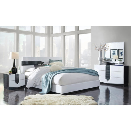 Vios - 5 Piece Bedroom Set With Zebrano Accent Design - Furniture Home Direct