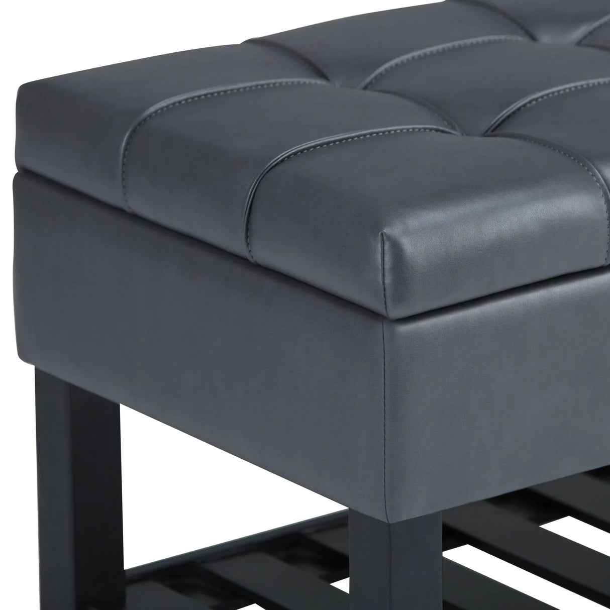 Saxon - Upholstered Transitional Storage Ottoman Bench - Furniture Home Direct